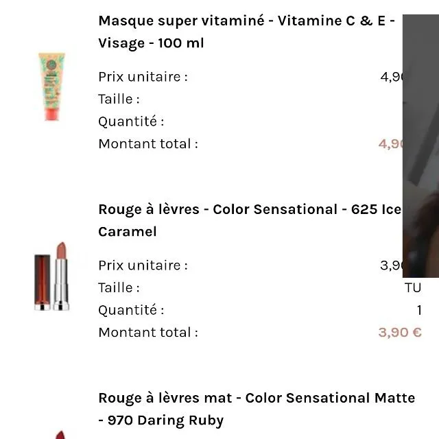 Ma commande Corps maquillage visage